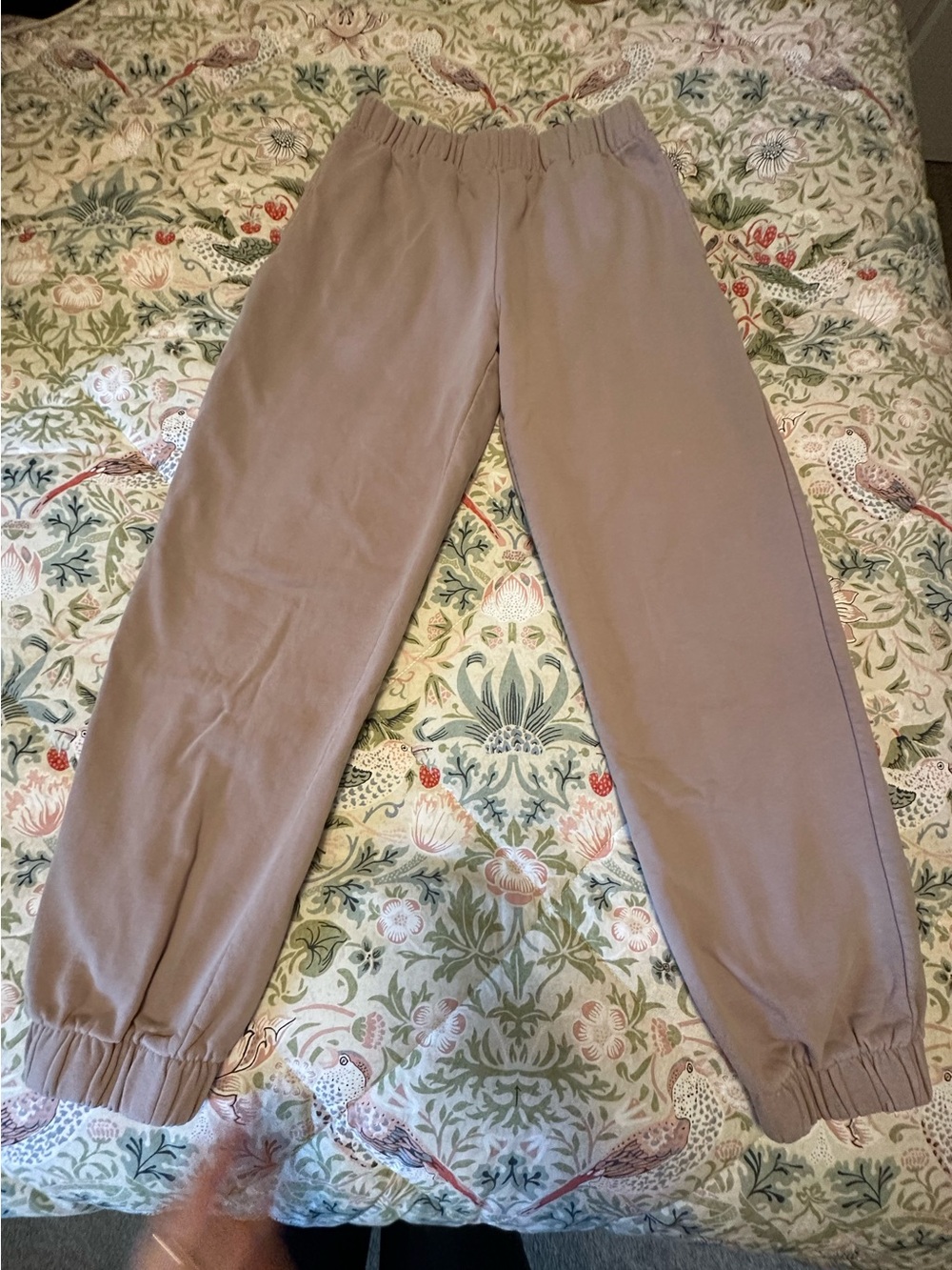 Taupe Elastic Waist Jogger Pants